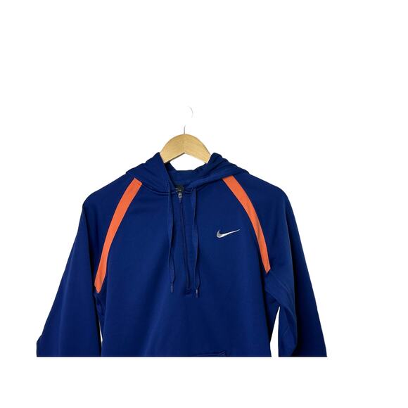 Nike Therma-Fit Blue & Coral 1/4 Zip Hooded Sweatshirt Women's Medium - Picture 5 of 10